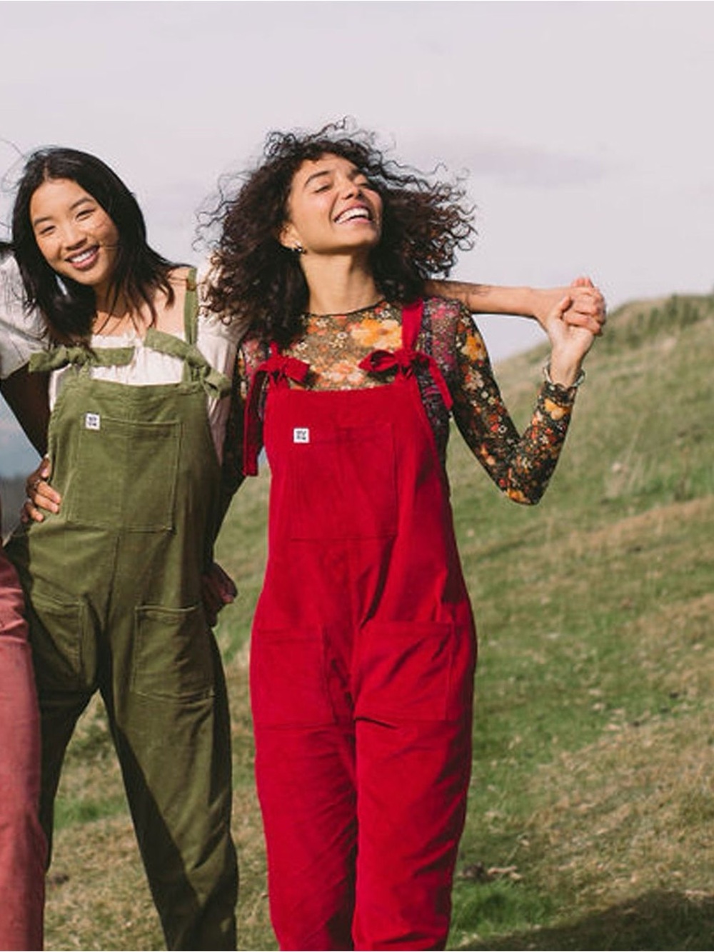 Lucy & Yak Red Emmy Jumpsuit Tie Strap Drawstring Cotton Linen Dungaree Overalls